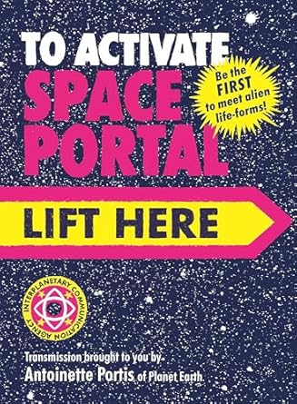 Book cover with starry background and Yellow arrow that says Lift Here